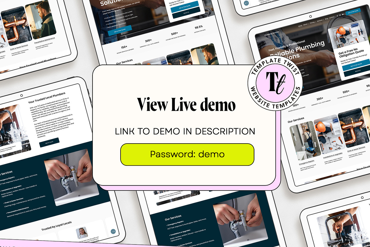 Plumber Website Template Design, a Squarespace Template by Template Twist Shop (Photo 3 of 10)