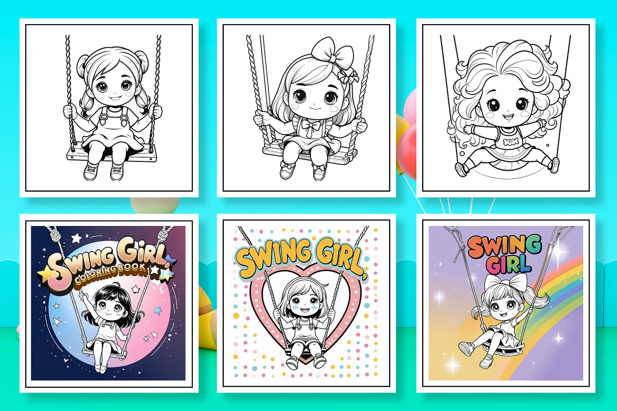 Cute Swing Girl Coloring Book, an Arts & Entertainment Photo by Wow Magic (Photo 1 of 3)