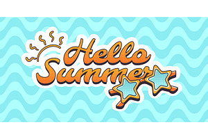 Hello Summer banner with sunglasses, an Object Illustration by art PVP - market