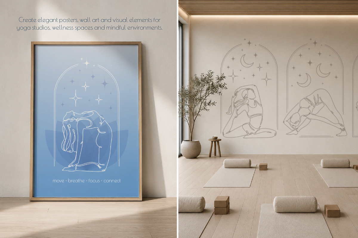 One Line Yoga Illustrations, a Person Illustration by Alina Kruss (Photo 8 of 9)