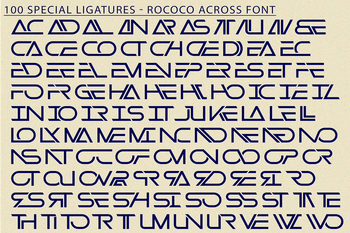 Rococo Across - Futuristic Font, a Sans Serif Font by 177Studio (Photo 8 of 8)