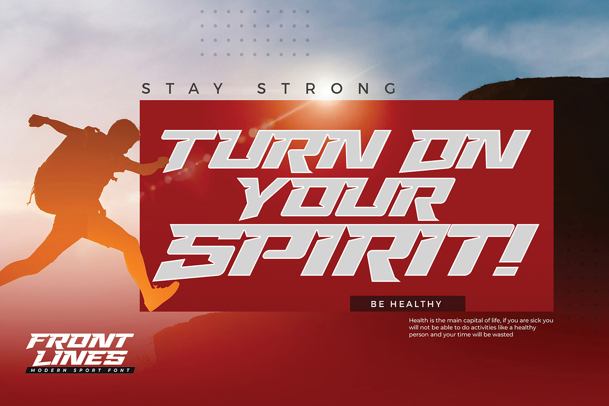 Front Lines - Modern Sport Fonts, a Sans Serif Font by Gassstype (Photo 2 of 10)