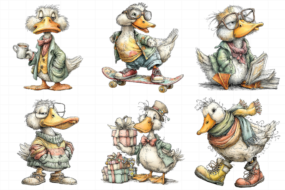 Cute Geese Clipart Sublimation, an Illustration by Daily.Designs (Photo 4 of 5)