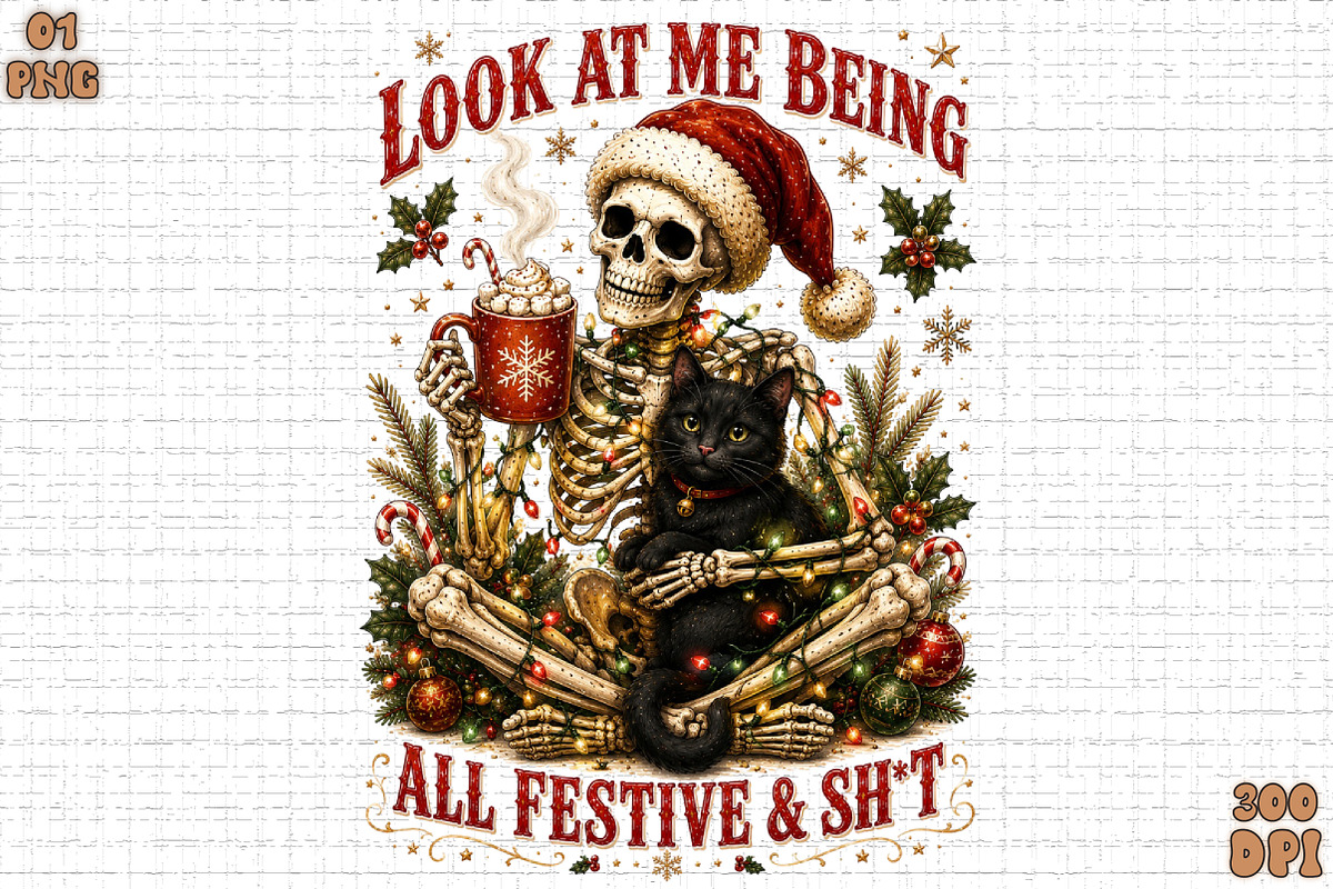 Funny Christmas Png, Snarky Skeleton, a Seasonal Illustration by Sublimation Artist (Photo 1 of 9)