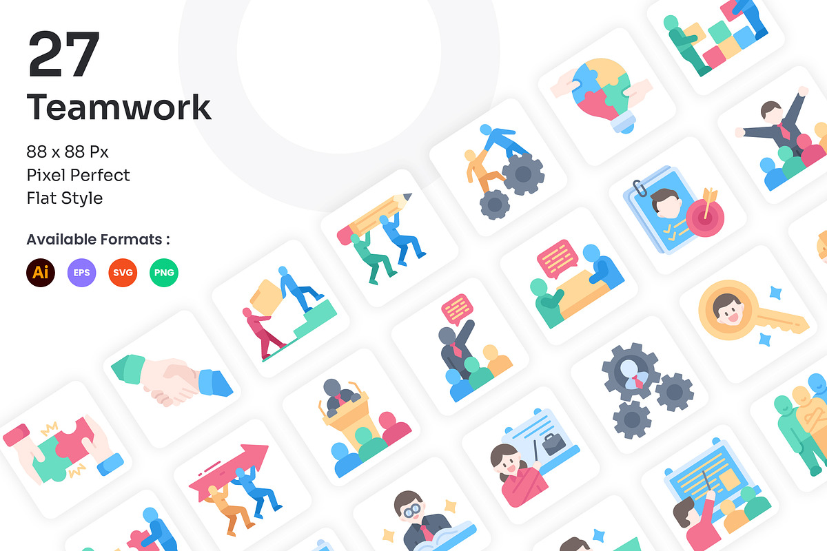 Teamwork Icons Set - Flat, an Icon by Kmg Design (Photo 1 of 2)