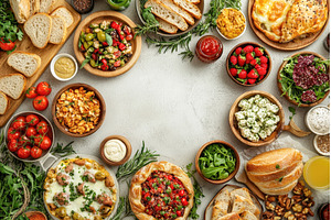 Assorted vegan dishes and fresh, a Food & Drink Photo by Rodica Ciorba