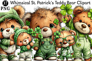 St. Patrick's Teddy Bear Clipart, an Illustration by Daily.Designs (Thumbnail 1 of 8)