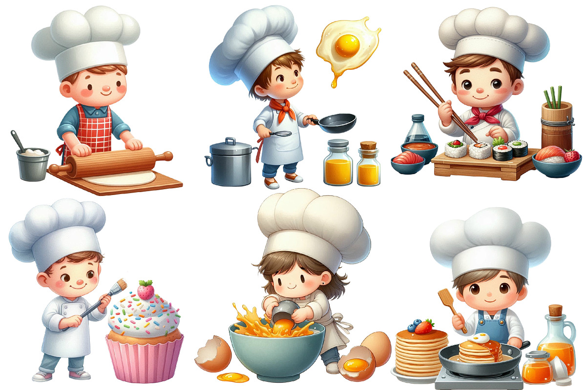 Cute Little Chef Clipart Cooking, an Illustration by Designworld (Photo 3 of 6)