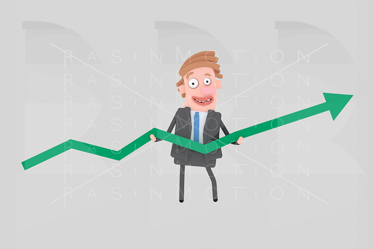 Happy businessman holding success gr, a Person Illustration by rasinmotion