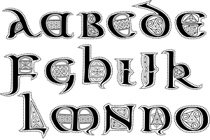 Decorative Celtic Alphabet - Antique