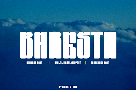 Baresta - Round & Tall Font, a Sans Serif Font by Iqsiart Studio