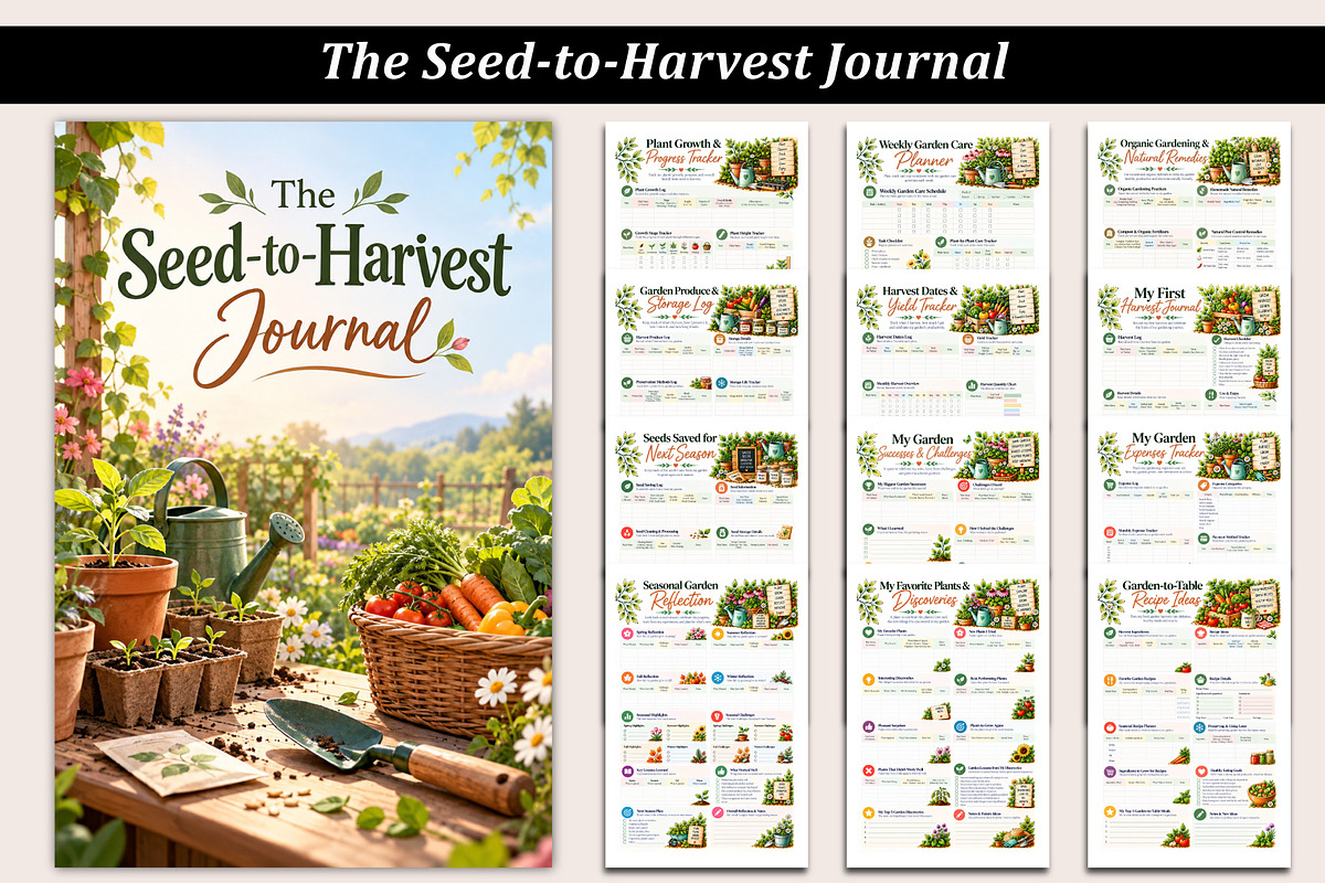 The Seed-to-Harvest Journal, a Stationery Template by Designmela01 (Photo 1 of 5)
