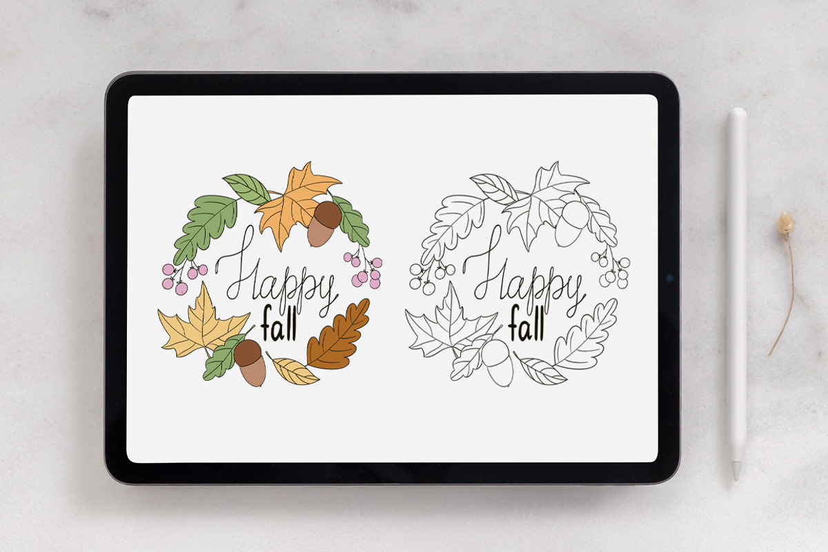 Happy Fall Procreate Stamps, a Brush Add-On by Mari_Caliart (Photo 3 of 8)