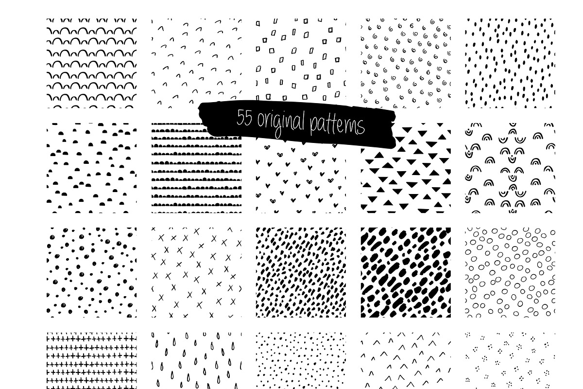 50+ handdrawn seamless texture, a Pattern Graphic by Cozy pattern shop (Photo 2 of 5)