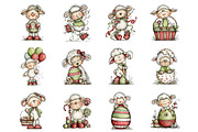 Easter Lamb Whimsical Clipart, an Illustration by Design Market (Thumbnail 2 of 3)