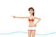 Jenny Swimsuit Character Promo Kit, a Person Illustration by Oleg Ribar (Thumbnail 14 of 27)