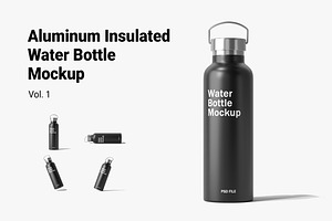 Insulated Water Bottle Mockup Vol.1, an Advertising Mockup by Akebareee