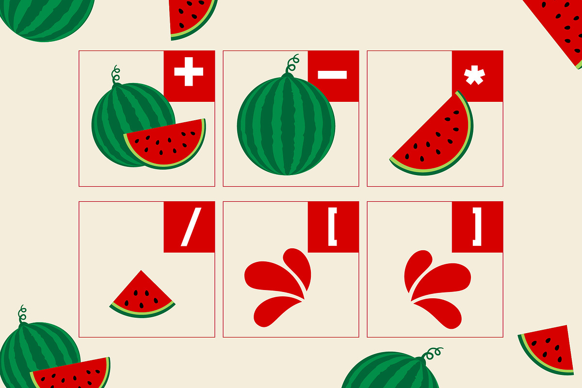 Watermelon Color Font, a Symbol Font by Fox7 By Rattana