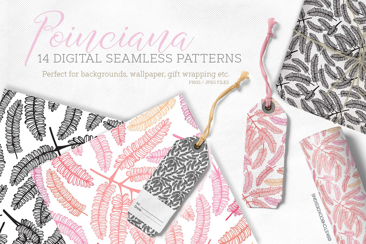 Poinciana Summer Pattern Set, a Pattern Graphic by Sketchbook Designs (Photo 7 of 8)