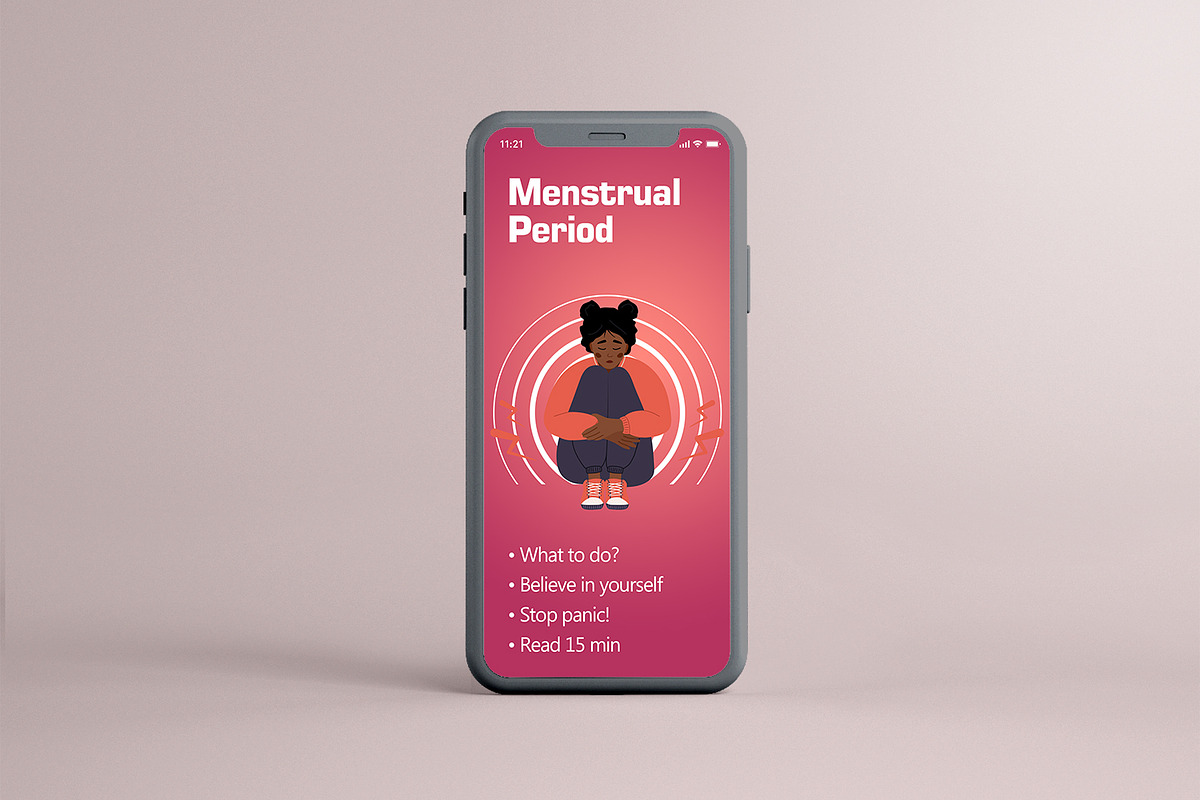 Menstrual Period african woman, an Illustration by KeronnArt (Photo 7 of 7)