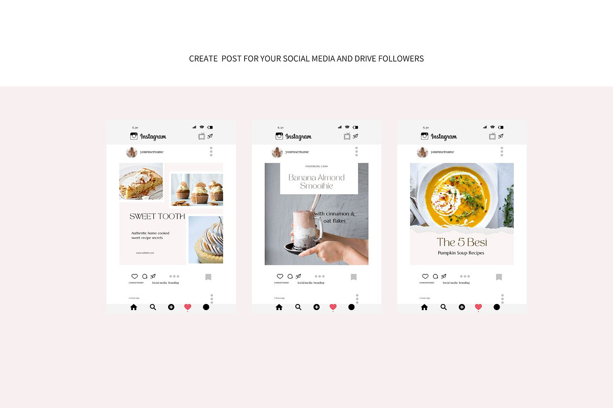 Food Instagram Templates Canva, a Social Media Template by Deepa Template Studio (Photo 11 of 12)
