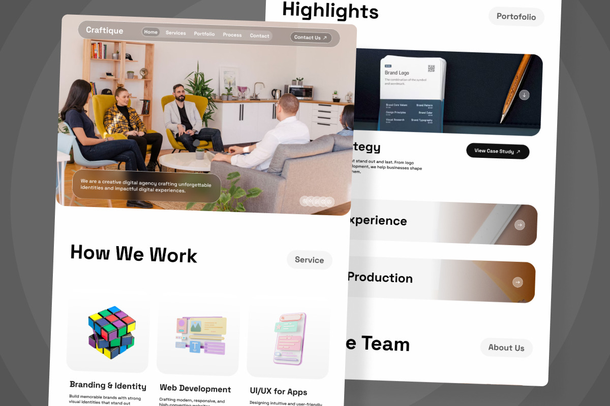 Craftique – Digital Agency Landing, a Landing Page Template by twinstd (Photo 4 of 5)