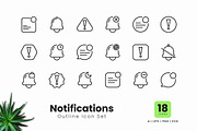 Notifications Outline Icons, an Outline Icon by Zeer Graphic (Thumbnail 2 of 2)