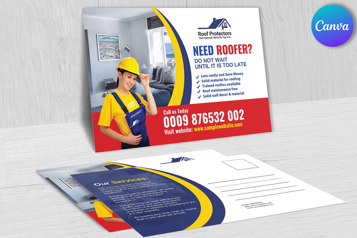 House Repair Service Postcard, a Card Template by Psd Templates (Photo 2 of 3)