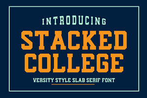 Stacked College, a Slab Serif Font by Mini_World