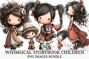 Whimsical Storybook Children Clipart, an Illustration by Craft Nest