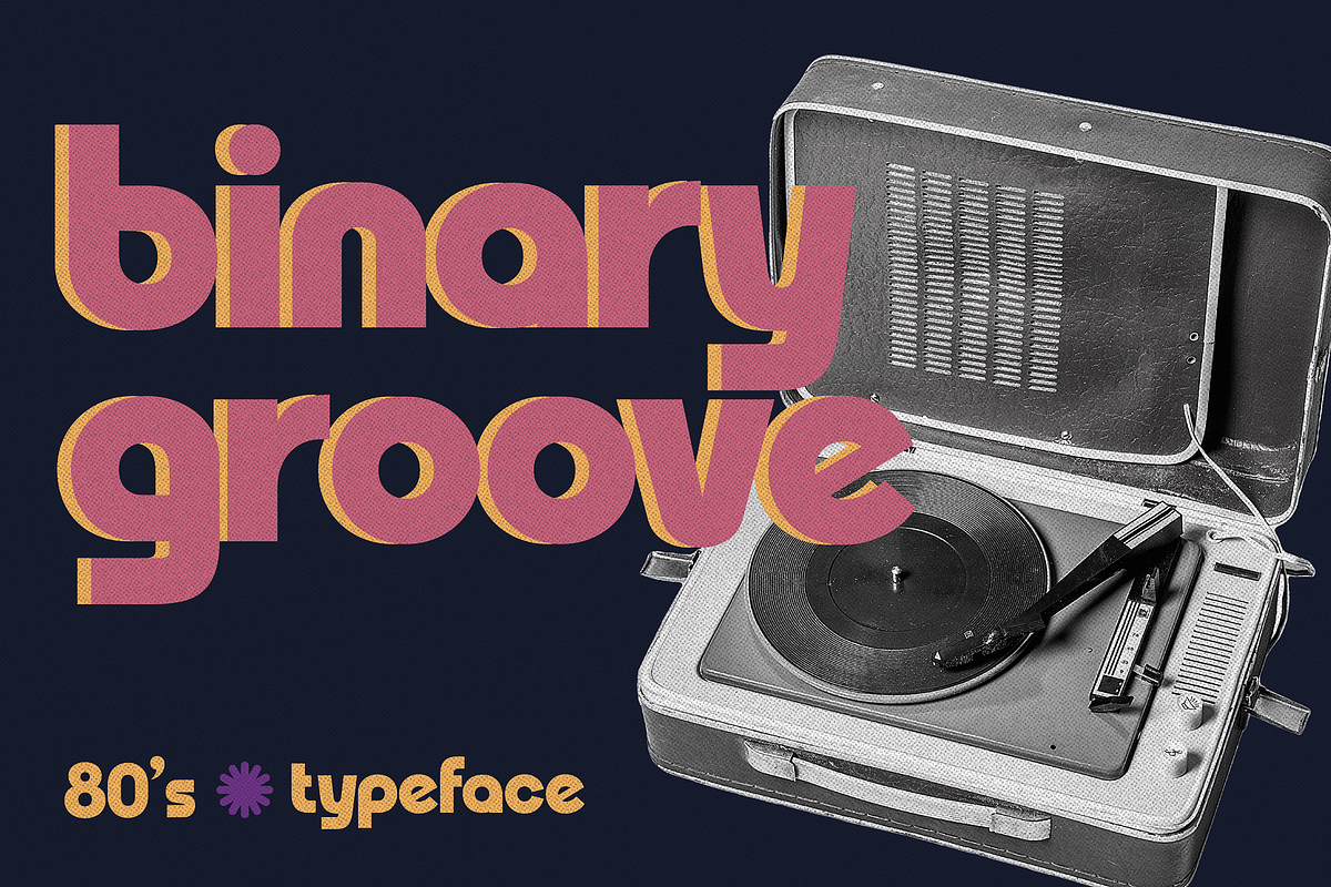 Binary Groove - 80s Inspired Font, a Sans Serif Font by HipFonts (Photo 8 of 8)