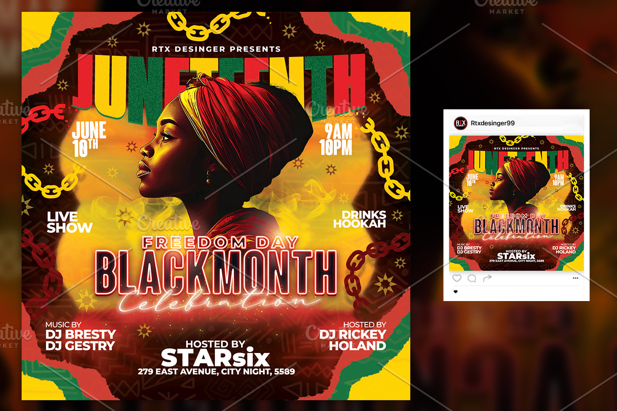 Juneteenth Celebration Flyer, a Flyer Template by RTXdesinger99 (Photo 2 of 3)