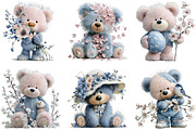 Spring Teddy Bear Clipart, an Illustration by CraftArtStudio (Thumbnail 2 of 6)