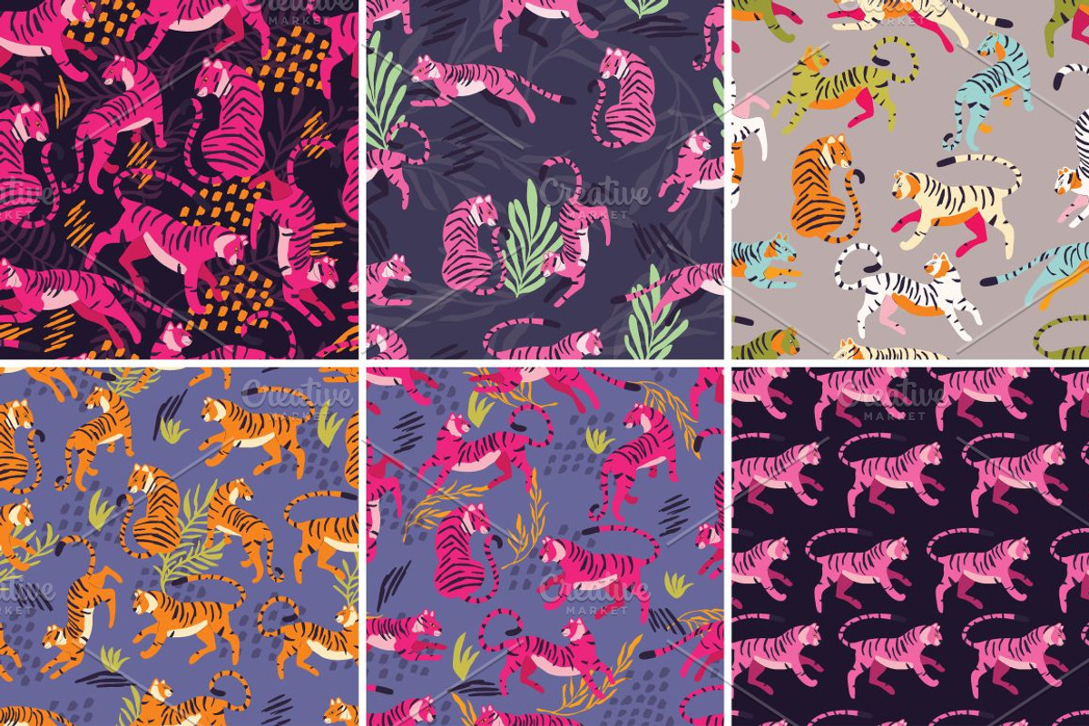Tigers - 44 Seamless Patterns, a Pattern Graphic by Blue Lela Design (Photo 8 of 13)
