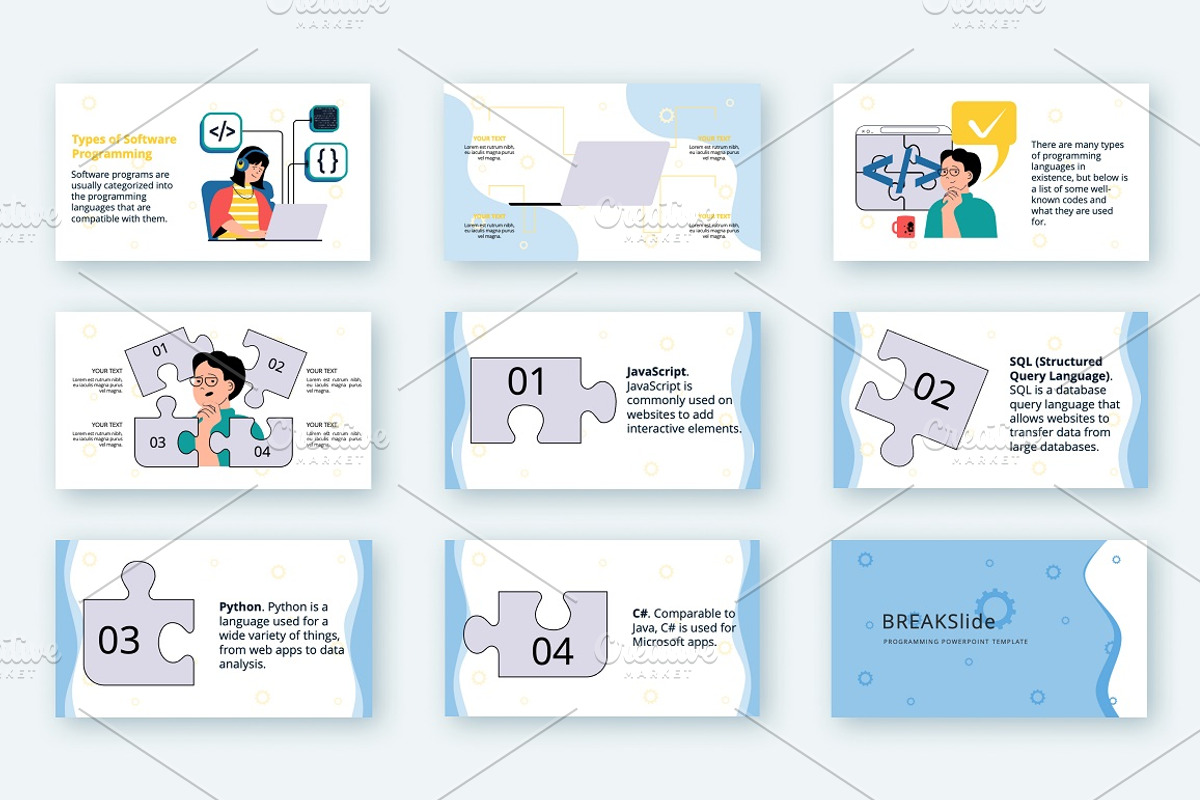 Programming Powerpoint Illustration, a Presentation Template by alexdndz