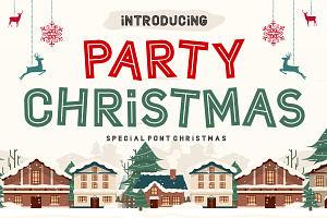 Party Christmas, a Handwritten Font by Fourteen Letter