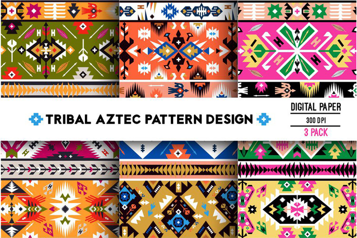 Collection Bright Aztec Patterns, a Pattern Graphic by tomuato (Photo 1 of 4)