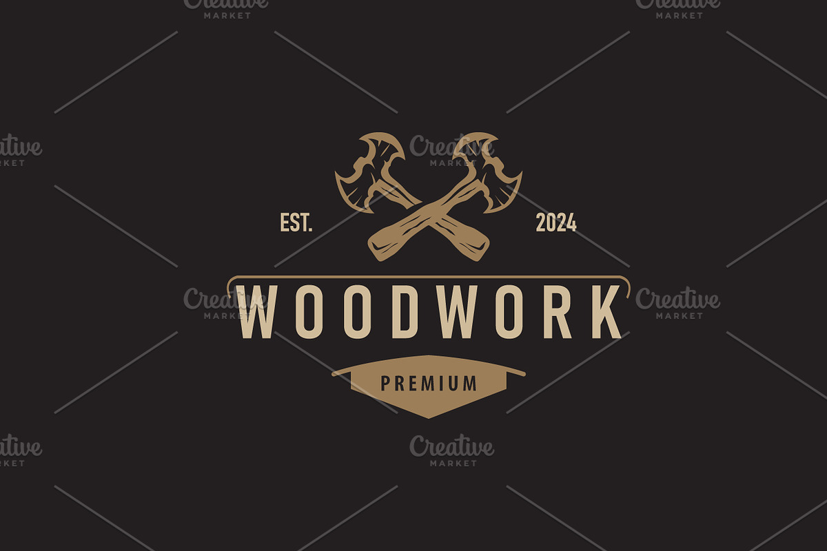carpenter wood logo design simple, a Branding & Logo Template by Maylianaw28