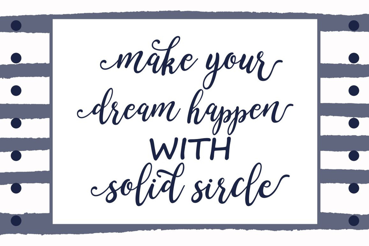 Solid Sircle, a Script Font by Alpha Bento (Photo 2 of 7)
