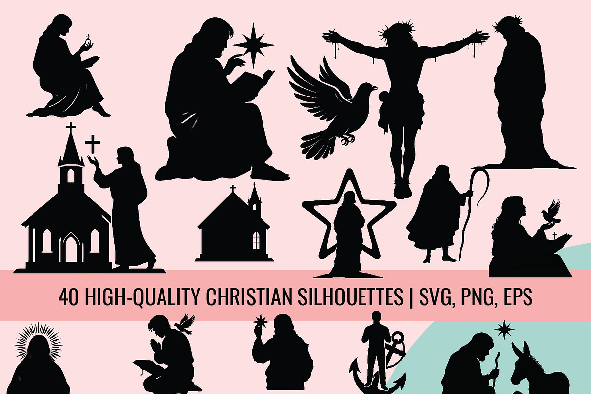 Christian Silhouette SVG Bundle, an Object Graphic by AIW SOLUTIONS (Photo 1 of 4)