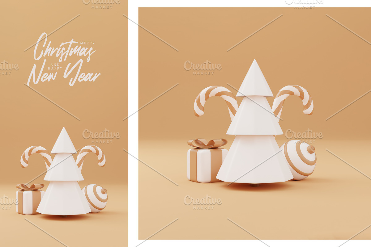Christmas 3d rendering set, a Holiday Photo by Lunarts Studio (Photo 3 of 9)