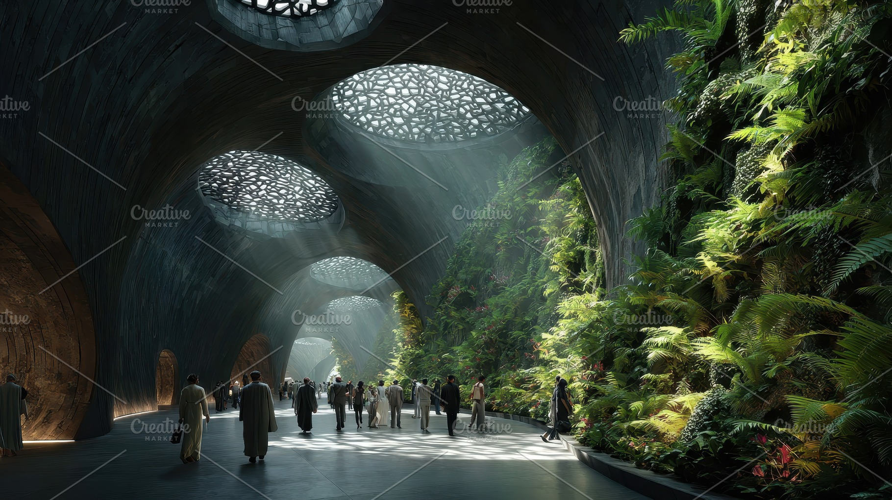 Futuristic Biophilic Architecture Pe, a Photo by Pixeness Studio