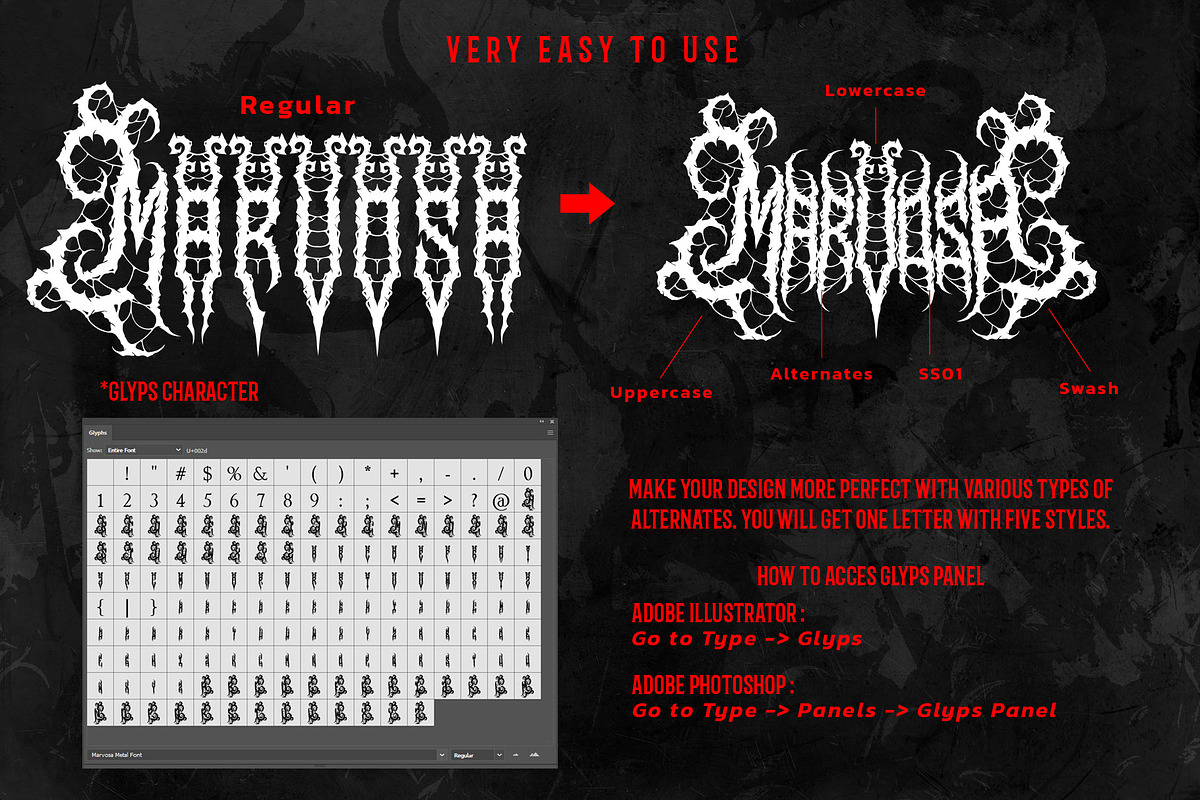Marvosa Black Metal, a Blackletter Font by Blackmetalfont (Photo 7 of 8)