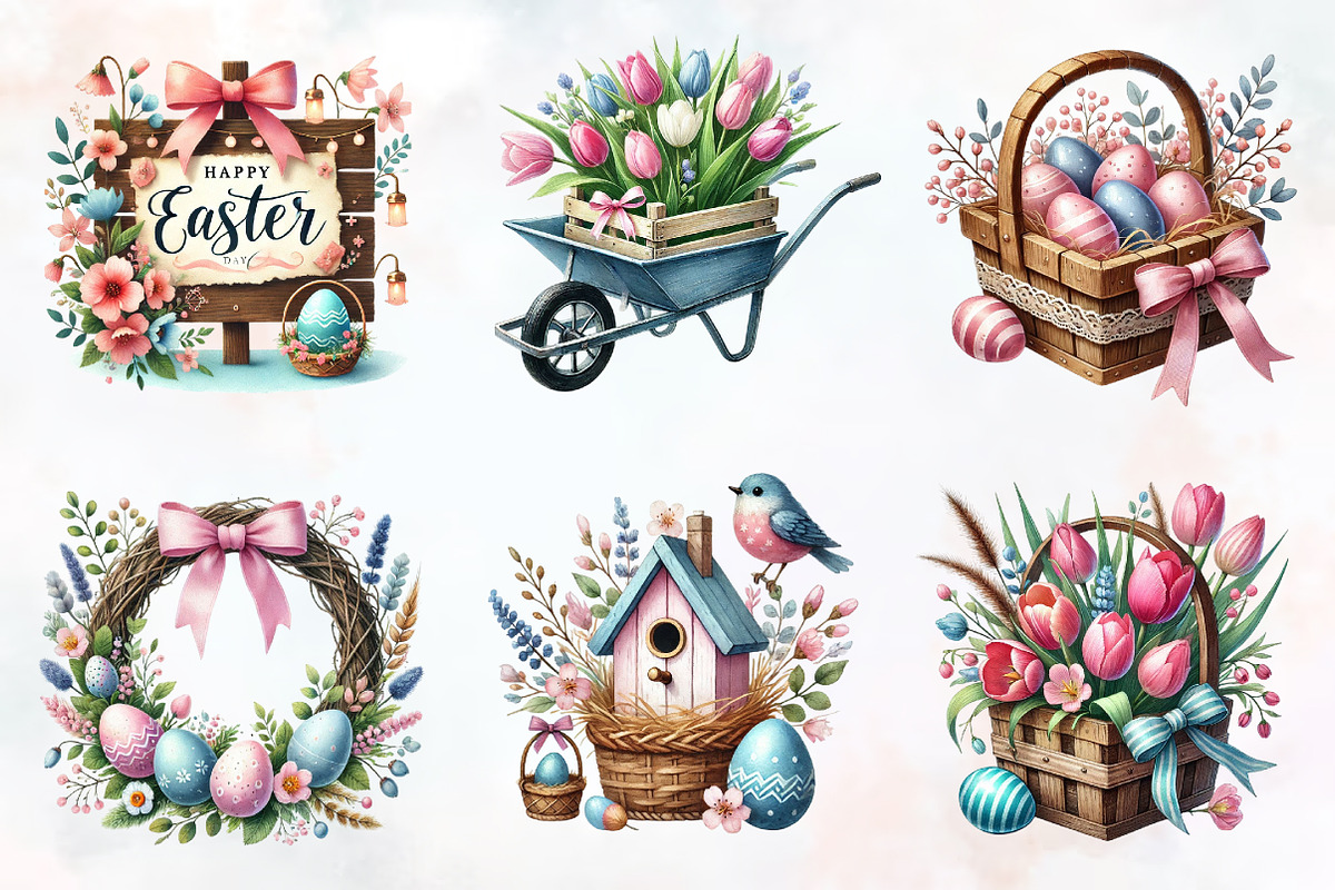Rustic Easter Day Clipart, an Illustration by RobertsArt (Photo 4 of 7)