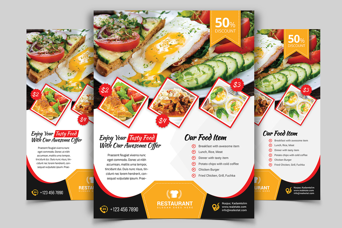 10 Restaurant Flyers Bundle 90% OFF, a Flyer Template by Imagine Design Studio (Photo 3 of 12)