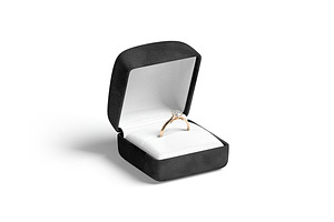 Black Wedding Ring Box Set 3D Model