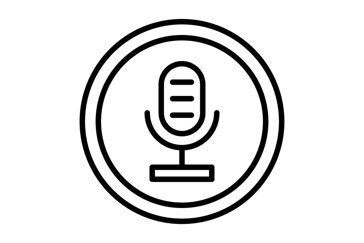 Mic Line Icon, an Icon by Pexelpy