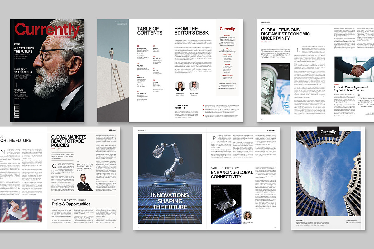 Modern News Magazine Template, a Magazine Template by BrandPacks (Photo 2 of 6)
