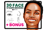 Arfican American Woman Stamp Brushes, a Brush Add-On by Procreate Market (Thumbnail 1 of 9)