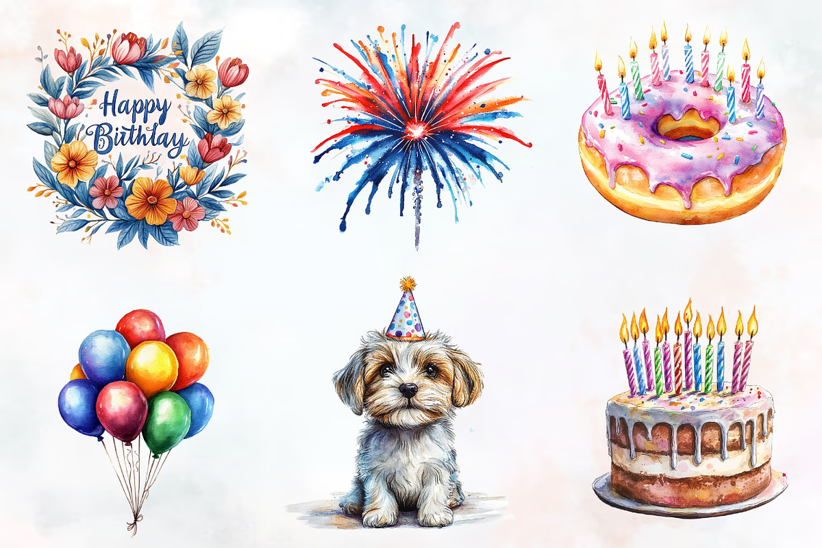 Happy Birthday Sublimation Clipart, an Illustration by RobertsArt (Photo 2 of 7)